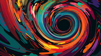 Fototapeta na wymiar black hole, with swirling colors. digital art illustration. generative AI