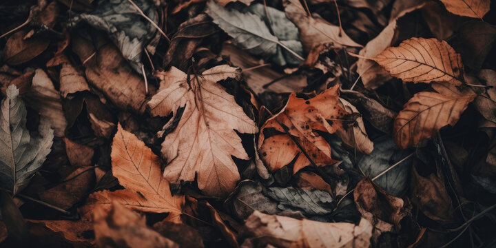 Witheres leaves background- Generative AI