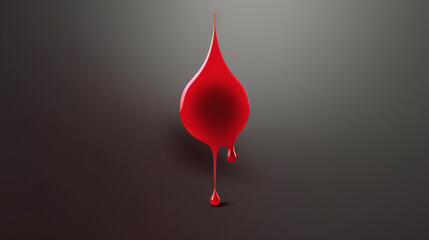 Obraz premium illustration of a red drop from which more drops drip, generated by AI