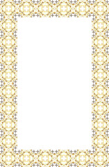 Islamic Rectangle frame geometric pattern ornament with isolated background for greeting cards , banner, poster, and invitation wedding , certificate.