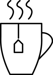 Mug with Hot Beverage Isolated Line Icon. It can be used for websites, stores, banners, fliers.