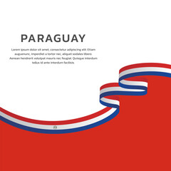 Illustration of paraguay flag Template - obrazy, fototapety, plakaty