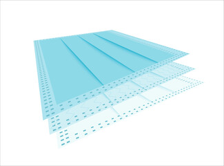 Layered medical mask with 3 protective layers