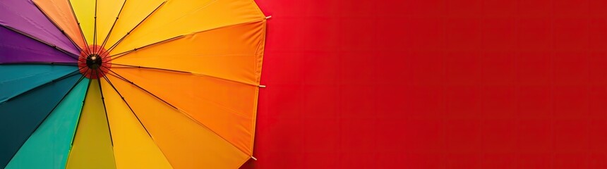 colorful umbrella on the beach with generative ai