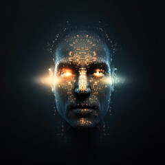 Obraz premium Artificial inteligence digital portrait. Generative AI illustration
