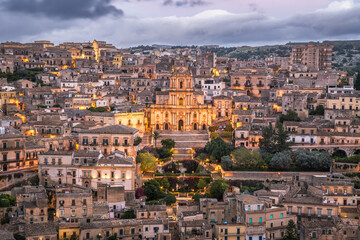 Fototapeta na wymiar Modica, Sicily, Italy with the Cathedral of San Giorgio