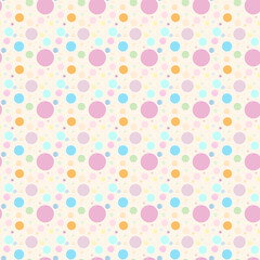 Seamless pattern colorful circle on light orange background vector illustration, cute print