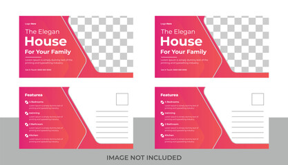 corporate business postcard design template.	