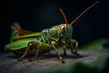 Beauty of Grasshoppers in Nature. Generative AI