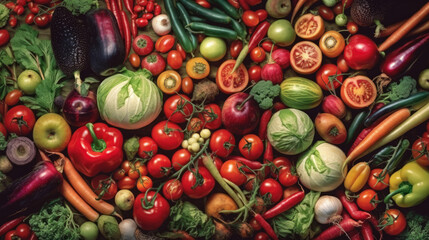 vegetables on the market created with Generative AI technology