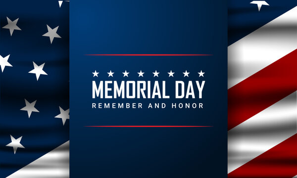 Memorial day background design with remember and honor text 