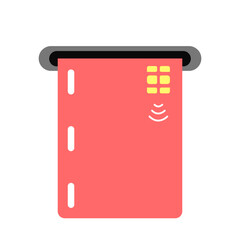 Bank card receiver vector. ATM vector icon. Bank card vector.