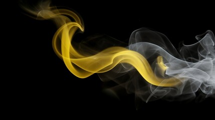 Obraz premium Yellow Gray Smoke - wallpaper background