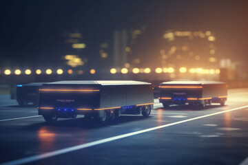Fototapeta premium Intelligent Trucking: The Future of Road Transport Through AI Control