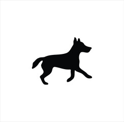 A running dog vector silhouette art.