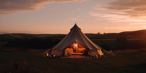glamping. luxury glamorous camping. glamping in the beautiful countryside © Aquir