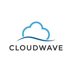 simple cloud wave logo design template