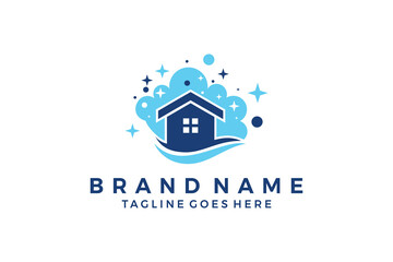 Fototapeta premium Home Cleaning Services Logo Design Vector template
