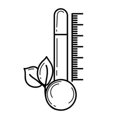 Icon. Thermometer. Green energy. Ecology. Eco style. Green. Clean planet.