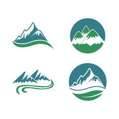Naklejka premium Mountain icon logo