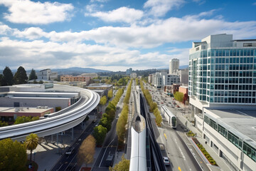 Generative ai futuristic city skyline focused on sustainability