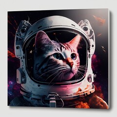 astronaut cat photo frame