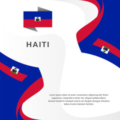 Illustration of haiti flag Template