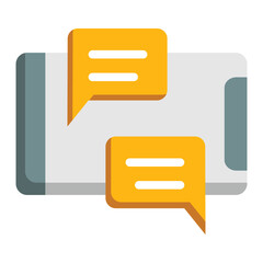 chatting icon with smartphone and speech bubbles