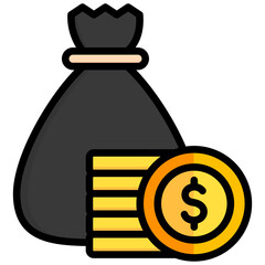 money bag, business and finance icon.
