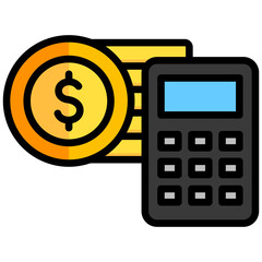 calculator, money, business and finance icon.