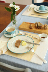 image of simple and attractive breakfast table set