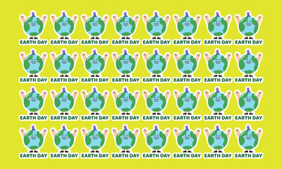 happy earth day label set template vector illustration design