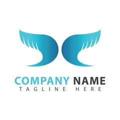 Abstract Wings Logo design template. Bird logotype concept icon.
