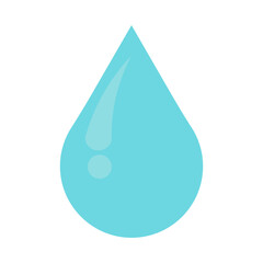 blue water drop icon. Flat droplet logo 