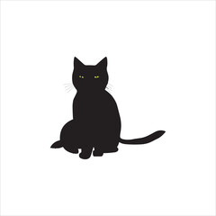 A cute cat silhouette vector art work.