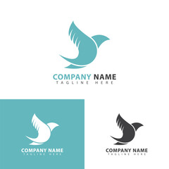 Abstract Flying Bird Logo design. Vector illustration icon concept