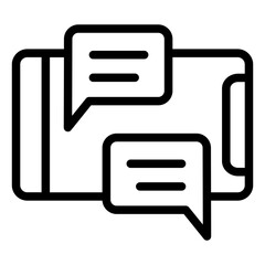 chatting icon with smartphone and speech bubbles