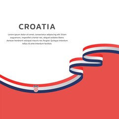 Obraz premium Illustration of croatia flag Template