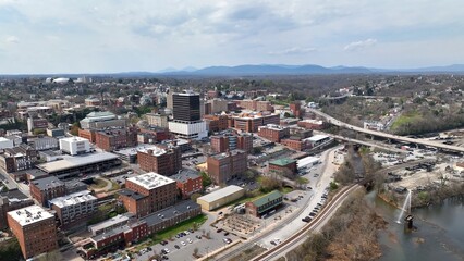 Fototapeta na wymiar Lynchburg, Virginia, a small southern city in America by the James River with historic architecture