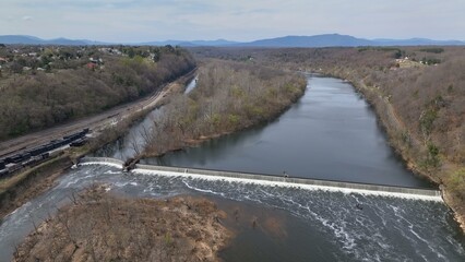 Spillover dam on James River in Lynchburg, Virginia