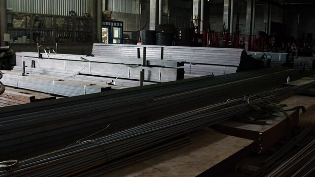 metal warehouse. metal shop. Electroplating plant for the metal.