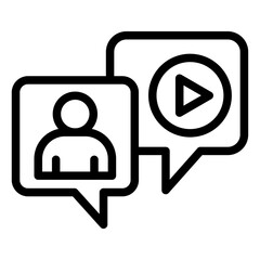Video chat icon with bubble speech 