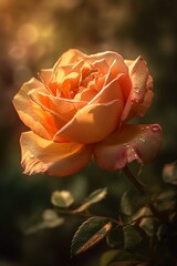 orange rose with drops