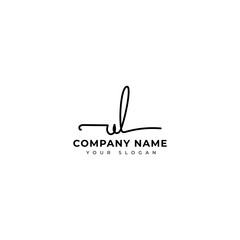 Ul Initial signature logo vector design