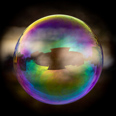 Coloured bubble dark background 