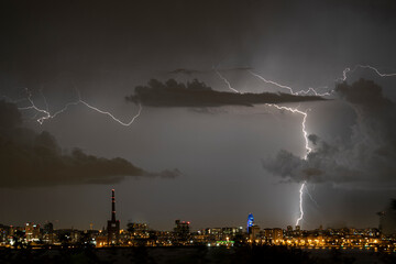 Lightning storm in Barcelona