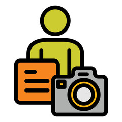content creator icon with camera and script symbol