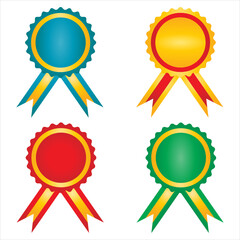 sets of award ribbon batch vector illustration
