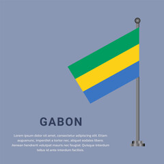 Fototapeta premium Illustration of gabon flag Template