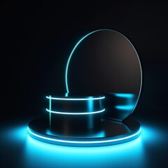  Glowing Product Display Stand Podium Background